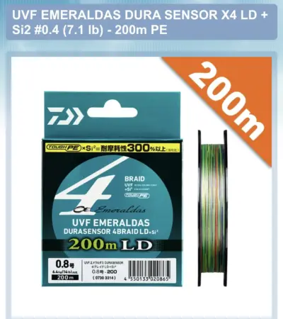 DAIWA UVF EMERALDAS DURA SENSOR X4 LD + Si2 L=200 m.